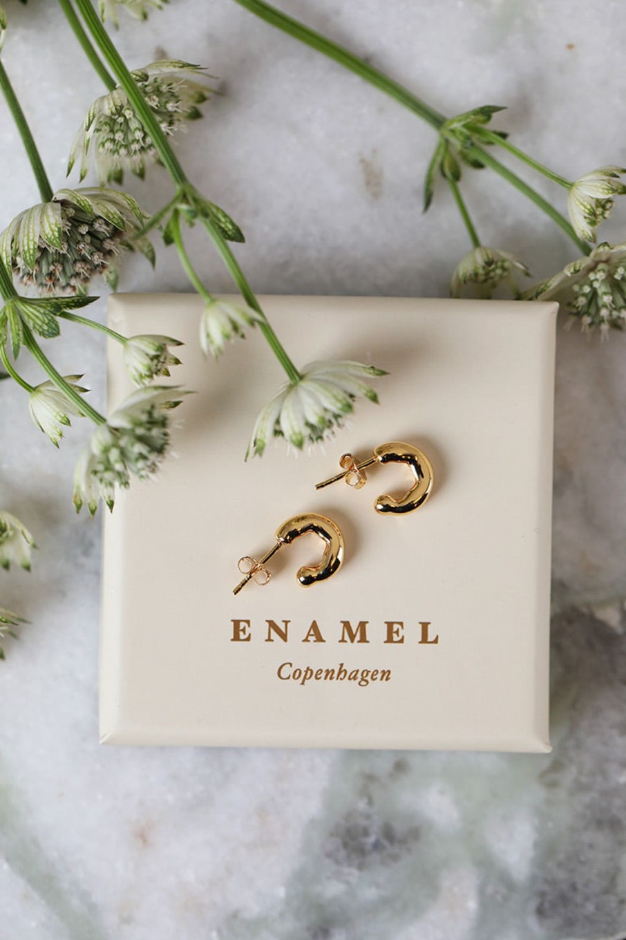 Tilbehor Enamel Copenhagen | Gianna Small Hoops Gold