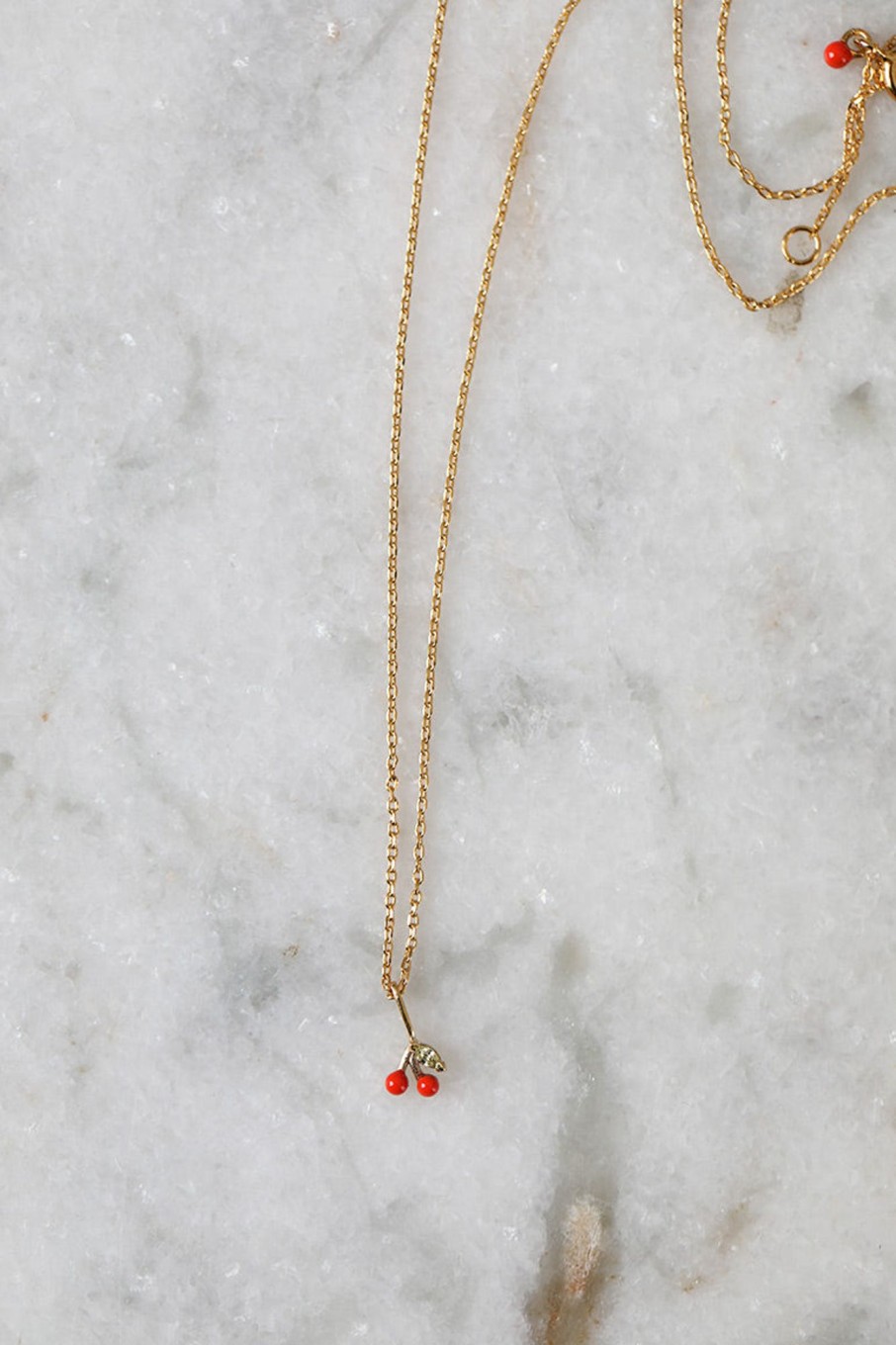 Tilbehor Enamel Copenhagen | Cherry Necklace Coral