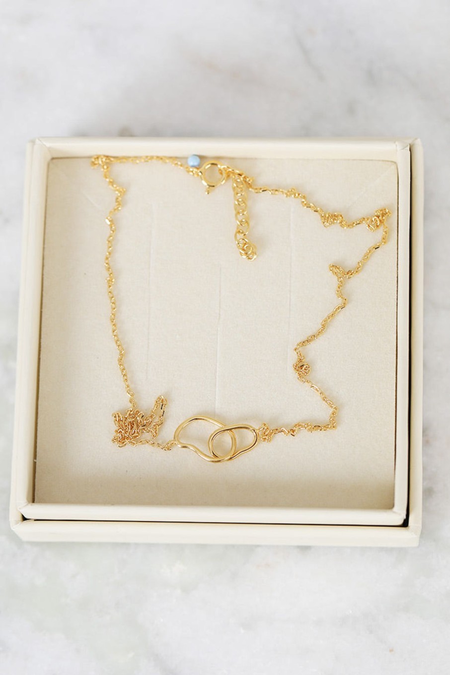 Tilbehor Enamel Copenhagen | Organic Necklace Double Circle Gold