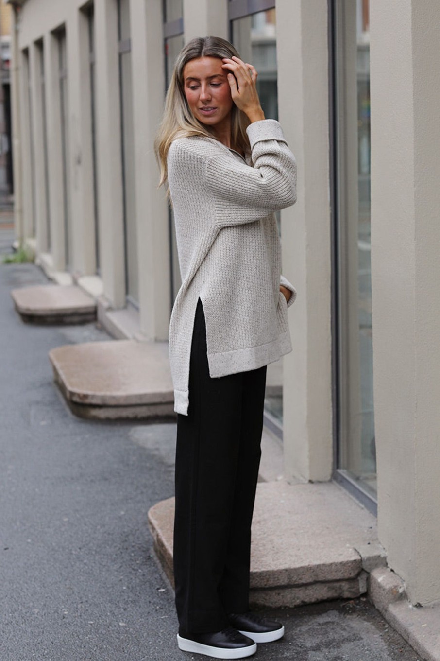 Klaer Moss | Devion Pullover Oatmeal/Cocoa
